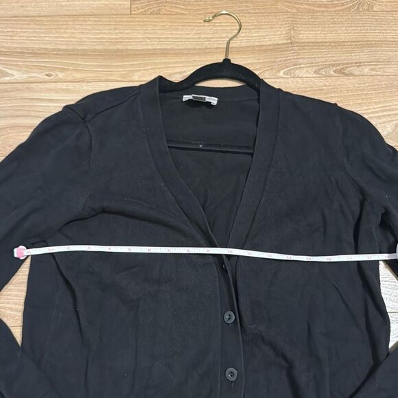 Ann Taylor LOFT sequin pocket cardigan long sleeve large petite black 100% cotto - Picture 5 of 9